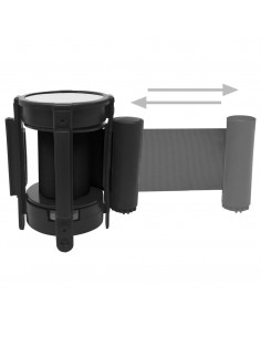 Barriera a Nastro Retrattile 200 cm Nero