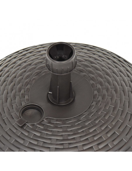 Base Ombrellone per Sabbia/Acqua 20L Marrone Rattan in Plastica
