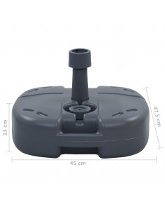 Base Ombrellone Portatile Grigia Riempibile con Sabbia/Acqua