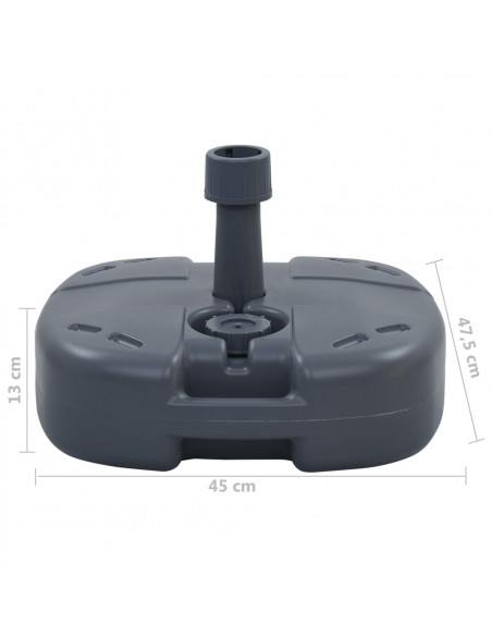 Base Ombrellone Portatile Grigia Riempibile con Sabbia/Acqua