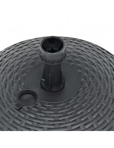 Base Ombrellone Sabbia/Acqua 20L Antracite Rattan in Plastica