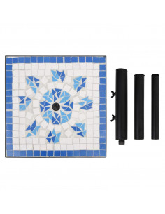 Base per Ombrellone Blu e Bianco Quadrata 12 kg