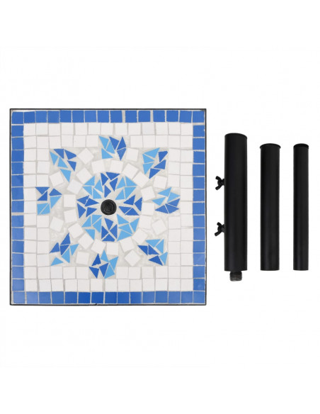 Base per Ombrellone Blu e Bianco Quadrata 12 kg