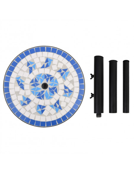 Base per Ombrellone Blu e Bianco Rotonda 12 kg