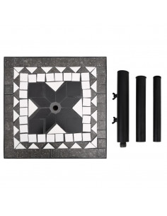 Base per Ombrellone Nero e Bianco Quadrata 12 kg