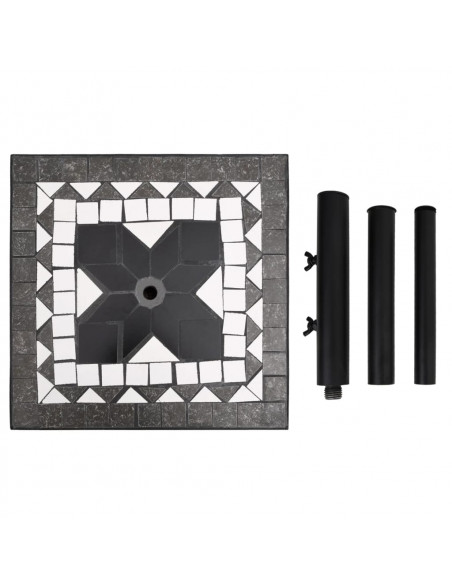 Base per Ombrellone Nero e Bianco Quadrata 12 kg