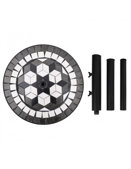 Base per Ombrellone Nero e Bianco Rotonda 12 kg