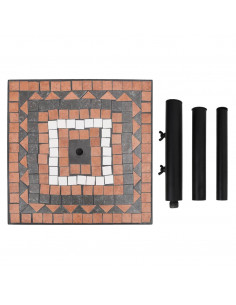 Base per Ombrellone Terracotta e Bianco Quadrata 12 kg
