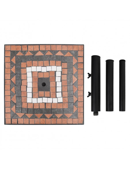 Base per Ombrellone Terracotta e Bianco Quadrata 12 kg