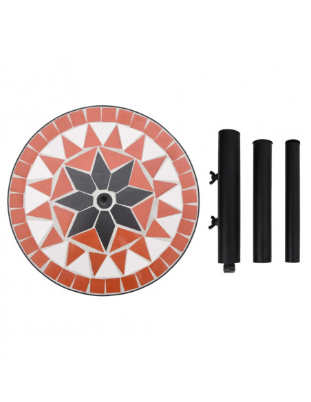 Base per Ombrellone Terracotta e Bianco Rotonda 12 kg
