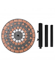 Base per Ombrellone Terracotta e Bianco Rotonda 12 kg