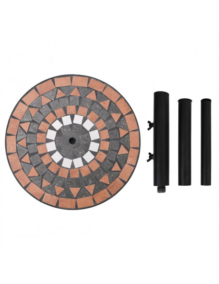Base per Ombrellone Terracotta e Bianco Rotonda 12 kg