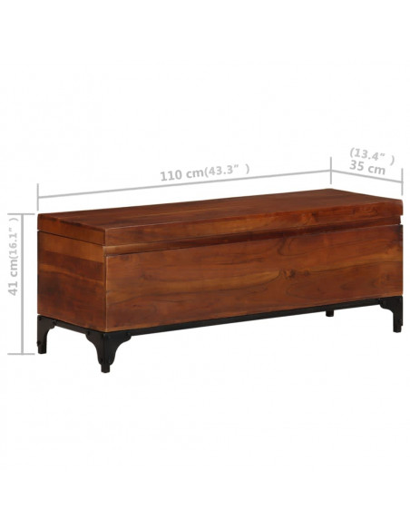 Baule 110x35x41 cm in Legno Massello di Acacia