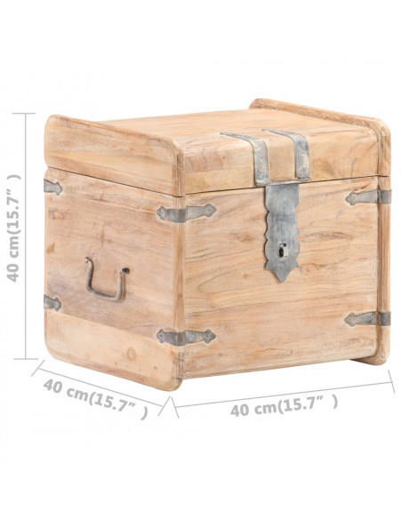 Baule 40x40x40 cm in Legno Massello di Acacia