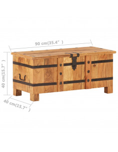 Baule 90x40x40 cm in Legno Massello di Acacia