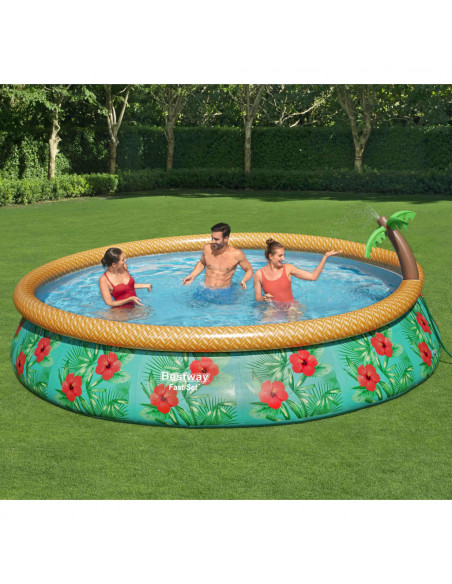 Bestway Set Piscina Gonfiabile Palme Paradisiache Fast Set 457x84 cm