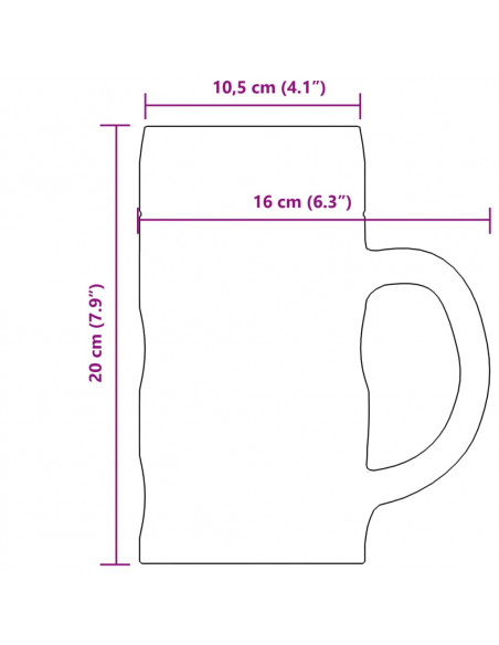 Bicchieri da Pinta in Vetro 6 pz 1000 ml