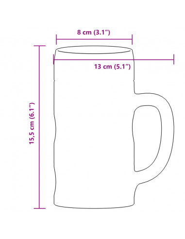 Bicchieri da Pinta in Vetro 6 pz 500 ml