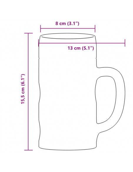 Bicchieri da Pinta in Vetro 6 pz 500 ml