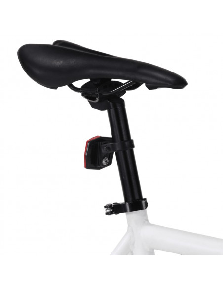 Bicicletta a Scatto Fisso Bianca e Nera 700c 59 cm