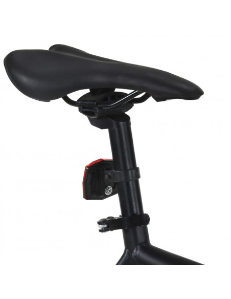 Bicicletta a Scatto Fisso Nera e Arancione 700c 59 cm