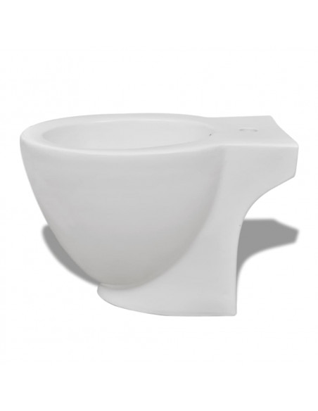 Bidè Rotondo Bianco con Piede di Alta Qualità in Ceramica