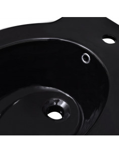 Bidè Rotondo in Ceramica di Alta Qualità con Piede Nero