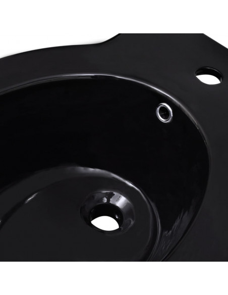 Bidè Rotondo in Ceramica di Alta Qualità con Piede Nero