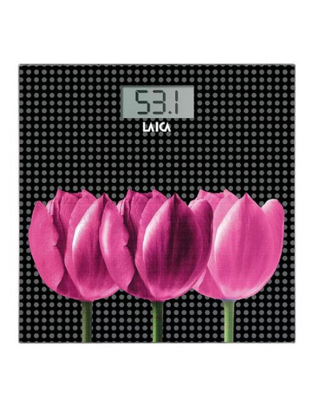 Bilancia pesapersone Laica PS1075L POP Tulipani Nero Nero