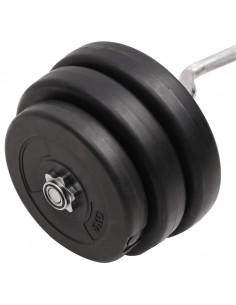 Bilanciere Curvo con Dischi 90 kg