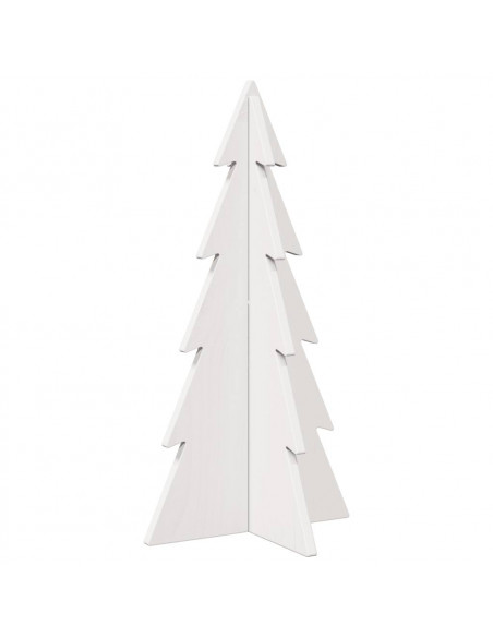 Albero di Natale Decorativo Bianco 59,5 cm in Legno di Pino