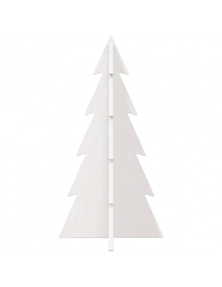 Albero di Natale Decorativo Bianco 59,5 cm in Legno di Pino