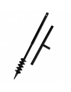 Trapano da Terra Punta Coclea 80 mm Due Spirali Acciaio Nero 2