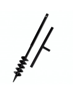 Trapano da Terra Maniglia Auger 100 mm Tre Spirali Acciaio Nero 2
