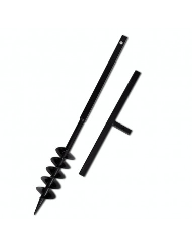 Trapano da Terra Maniglia Auger 100 mm Tre Spirali Acciaio Nero