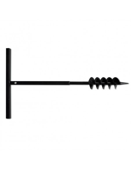 Trapano da Terra Maniglia Auger 100 mm Tre Spirali Acciaio Nero