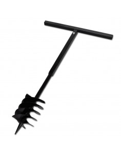 Trapano terra con maniglia 180 mm doppia spirale Acciaio Nero 2