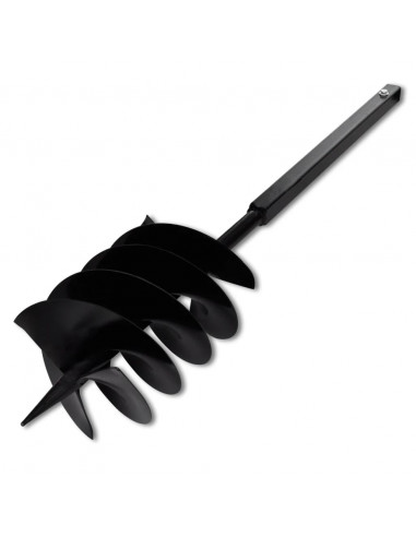 Trapano da Terra Maniglia Auger 200 mm Tre Spirali Acciaio Nero