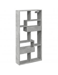 Armadietto a Muro Grigio Cemento 50x15x100 cm in Truciolato 2