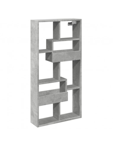 Armadietto a Muro Grigio Cemento 50x15x100 cm in Truciolato