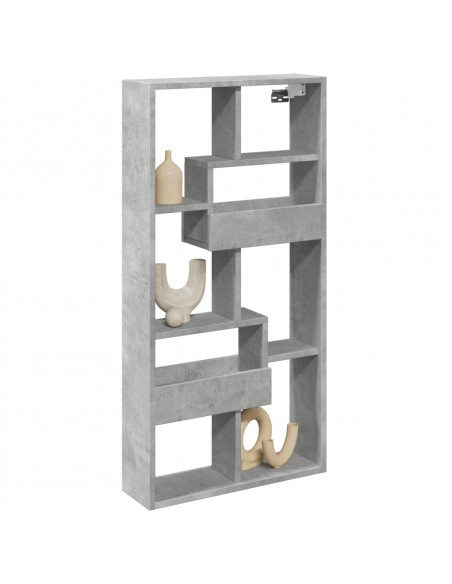 Armadietto a Muro Grigio Cemento 50x15x100 cm in Truciolato
