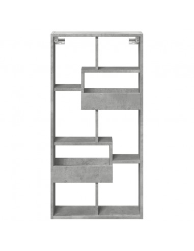 Armadietto a Muro Grigio Cemento 50x15x100 cm in Truciolato