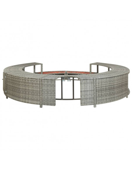 Bordo per Vasca da Spa in Polyrattan Grigio