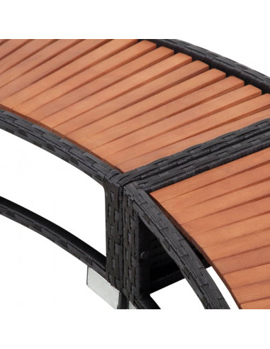 Bordo per Vasca da Spa in Polyrattan Nero