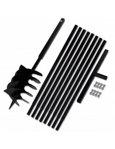 Trapano da Terra con Manico 200 mm Tubo di Prolunga Acciaio 9 m 2