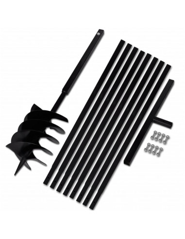 Trapano da Terra con Manico 200 mm Tubo di Prolunga Acciaio 9 m