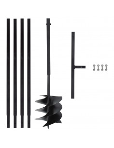 Trapano da Terra con Manico 250 mm Tubo di Prolunga Acciaio 4 m 2