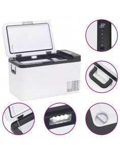 Borsa Frigo con Manico e Adattatore Nera e Bianca 18 L PP e PE