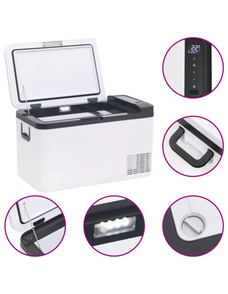 Borsa Frigo con Manico e Adattatore Nera e Bianca 18 L PP e PE