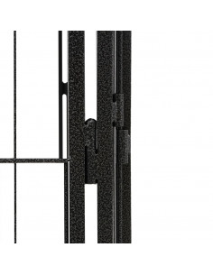 Box Cani 12 Pannelli Nero 50x100 cm Acciaio Verniciato Polvere